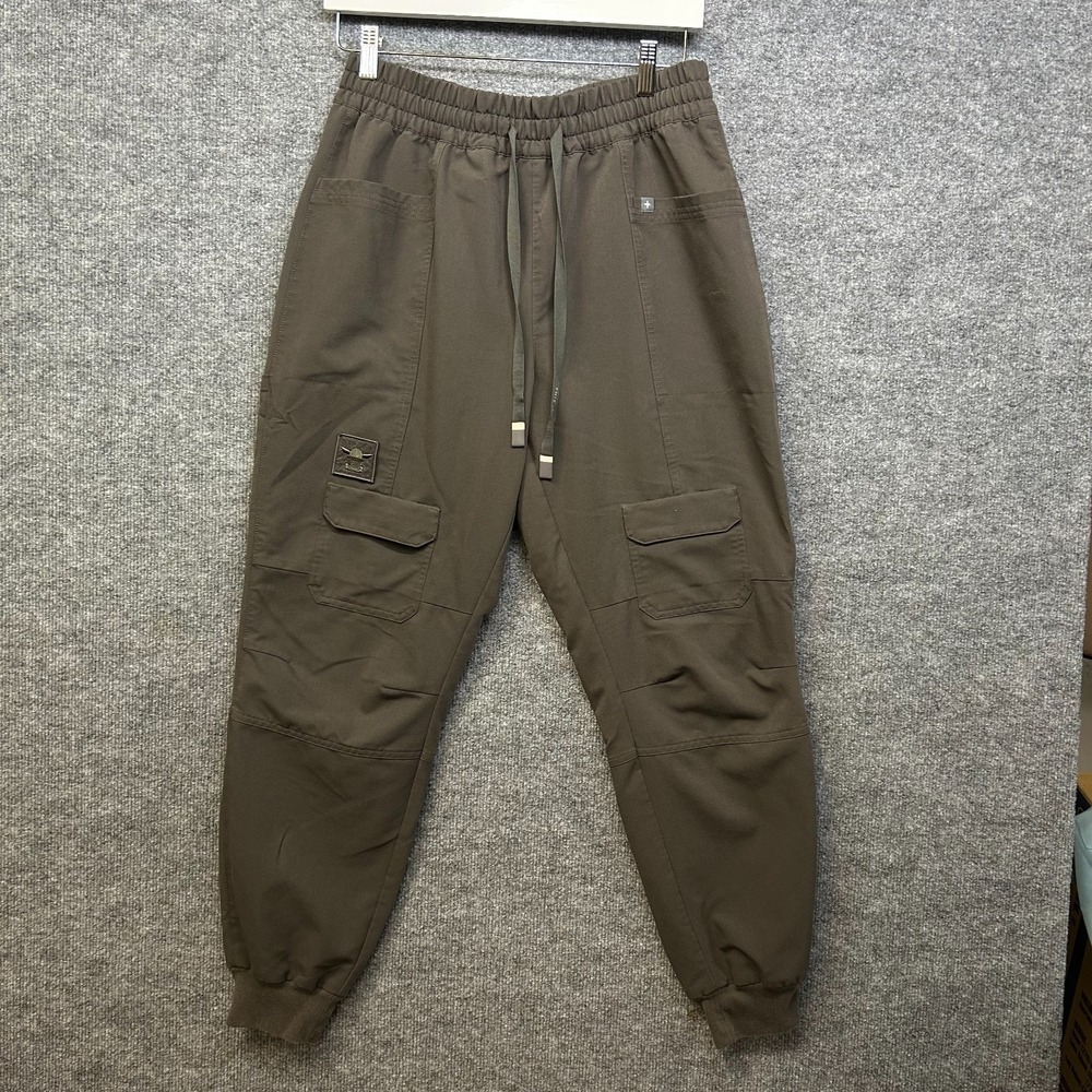 Figs x Star Wars Mandalorian Cargo Scrub Pants Womens Brown Drawstring Jogger  L